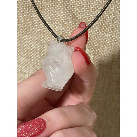 ✨Clear Quartz Owl Pendant Necklace - Picture 4 of 4